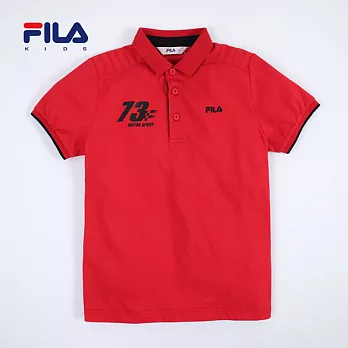 【FILA】競速MOTOR數字POLO衫(紅)135紅