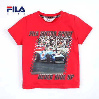 【FILA】競速MOTOR賽車圖片圓領衫(紅)90紅