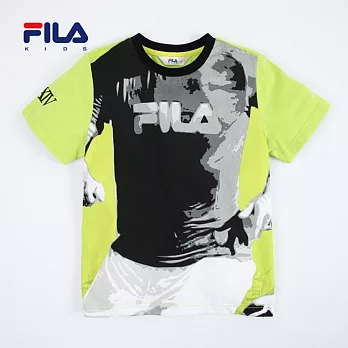 【FILA】足球運動風男孩BODY圓領衫(果綠)135果綠