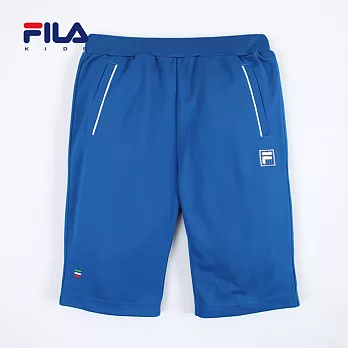 【FILA】口袋線條休閒運動五分褲(藍)145藍