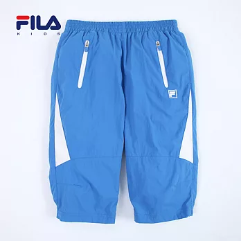【FILA】休閒彈性拉鍊口袋六分褲(藍)145藍