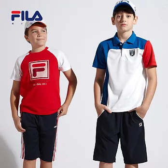 【FILA】簡單線條抽繩五分褲(丈青)135丈青