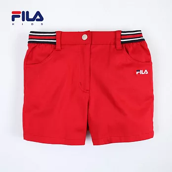 【FILA】橫紋褲頭百搭造型短褲(紅)145紅