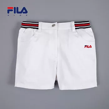 【FILA】橫紋褲頭百搭造型短褲(白)135白