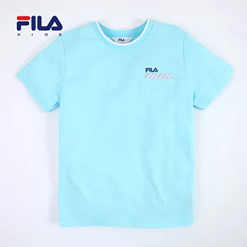 【FILA】素面口袋造型圓領衫(水)135水