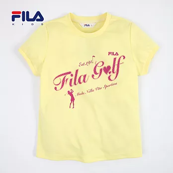 【FILA】甜美GOLF圓點字樣圓領衫(淺黃)160以上淺黃