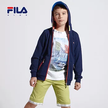 【FILA】素面拚色連帽外套(丈青)135丈青