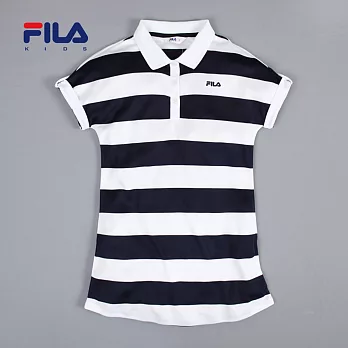 【FILA】有領造型寬版條紋洋裝(丈青)135丈青