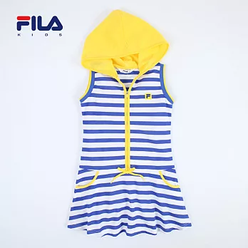 【FILA】甜美條紋連帽背心洋裝(寶藍)155寶藍