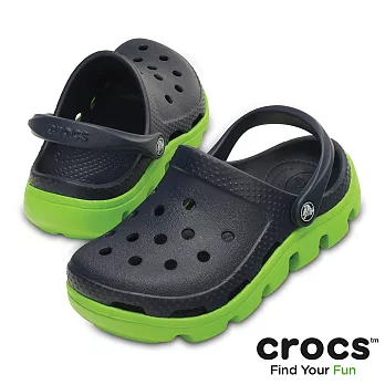 Crocs - 童 - 小動力迪特平底鞋23深藍/翠綠色
