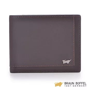 【BRAUN BUFFEL】.德國小金牛 - 納祖爾系列12卡中間翻短夾 - 菸草棕