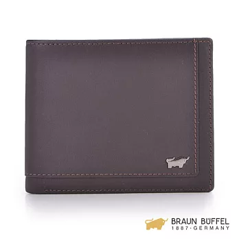 【BRAUN BUFFEL】.德國小金牛 - 納祖爾系列4卡零錢袋短夾 -菸草棕
