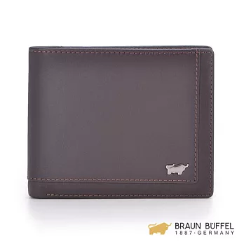 【BRAUN BUFFEL】.德國小金牛 - 納祖爾系列8卡左上翻短夾 -菸草棕
