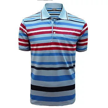 【hilltop山頂鳥】男款吸濕快乾短袖POLO衫S14MA9-S淺藍/深紅