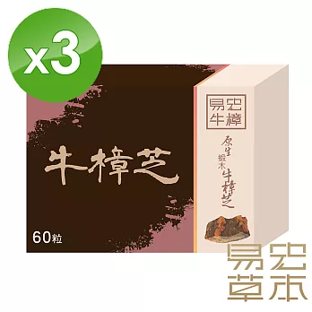 【易宏草本】原生椴木牛樟芝3盒組(60粒/盒)