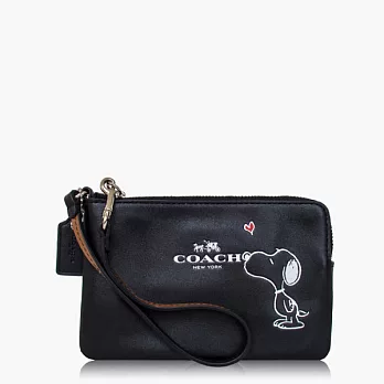 【COACH 攜帶便利】皮革 / 零錢收納 / 手拿包(小款)_黑色