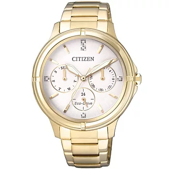 CITIZEN Eco-Drive 非愛不可光動能時尚優質女性腕錶-金-FD2032-55A