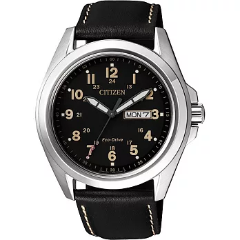 CITIZEN 商業份子光動能時尚優質腕錶-黑-AW0050-07E
