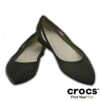 Crocs - 女 - 女士芮歐平底鞋 -35黑/白金色