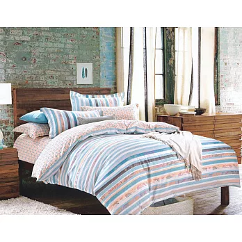 【法式寢飾花季】時尚典藏-雙人精梳全棉加大款涼被床包組(戀戀時光5*6.2尺)