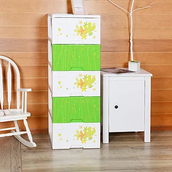 【SONA PLUS 收納+】綠映秋意五層收納置物櫃(單層26L)-DIY綠色