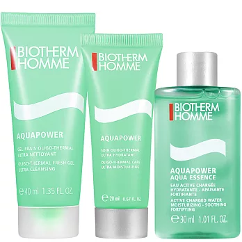 BIOTHERM 碧兒泉 男仕活泉多水潔面露(40ml)+保濕凝膠(20ml)+超保濕精華水(30ml)