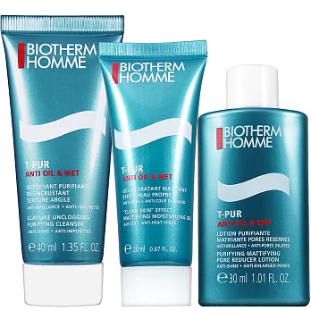 BIOTHERM 碧兒泉 雙效去油光潔顏泥(40ml)+保濕露(20ml)+收斂水(30ml)