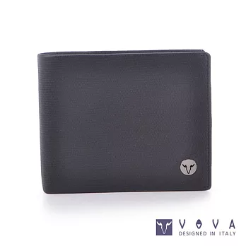 VOVA • 沃汎 - 自由系列 9卡透明窗可翻式蜥蜴紋短夾- 黑色
