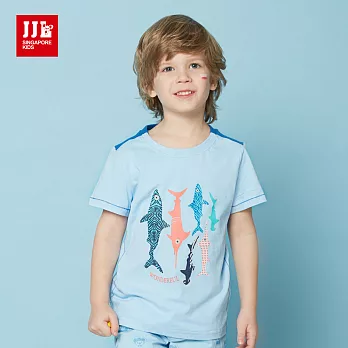 JJLKIDS 可愛繽紛海底世界T恤(天藍)105天藍