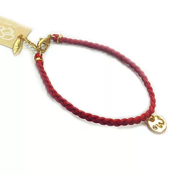 Ettika Initial Leather Bracelet 幸運手環 紅皮革水晶字母W