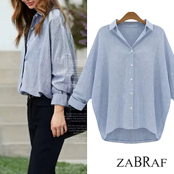 【BR】下擺蕾絲拼接長袖上衣-L-3XL可選(現貨+預購)XL藍色