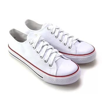 【Pretty】百搭基本款低筒帆布鞋37白色