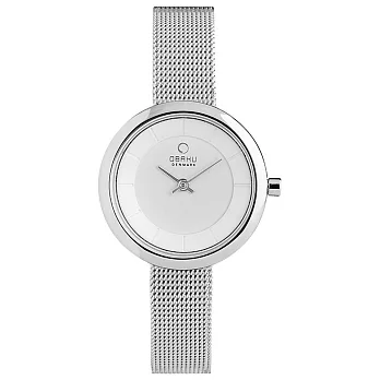 OBAKU 雅悅媛式時尚米蘭腕錶(銀白)