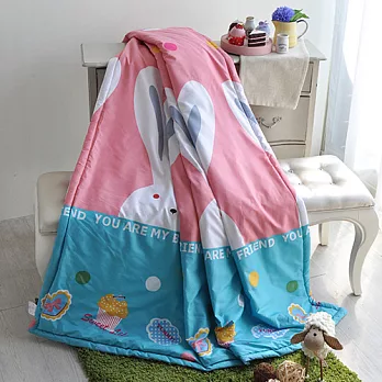 義大利La Belle x Fancy Belle《大耳兔派對》天使絨涼被(5x6尺)