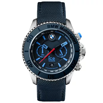 【Ice-Watch】BMW紳士系列 命運之輪經典計時腕錶-加大 ( 黑/藍 IWBM.CH.BLB.BB.L.14)