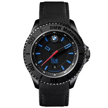 【Ice-Watch】BMW紳士系列 命運之輪經典腕錶-大 ( 全黑/藍 IWBM.KLB.B.L.14)