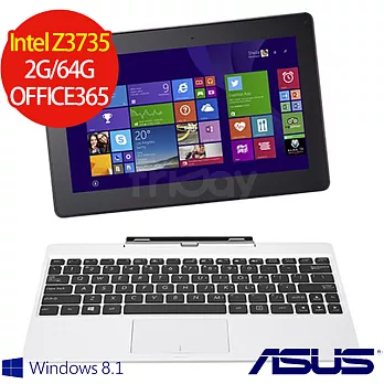 【ASUS】T100TAF Z3775 10吋 變形平板筆電(天使白)