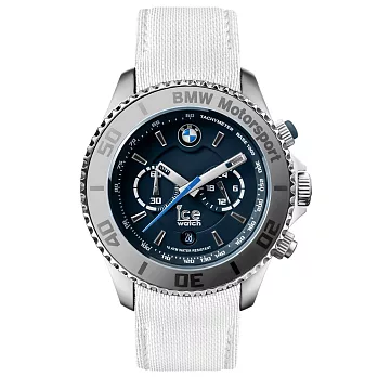 【Ice-Watch】BMW紳士系列 命運之輪經典計時腕錶-大 (白/黑 IWBM.CH.WDB.B.L.14)