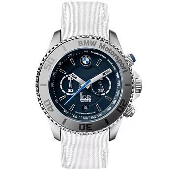 【Ice-Watch】BMW紳士系列 命運之輪經典計時腕錶-加大 (白/黑 IWBM.CH.WDB.BB.L.14)