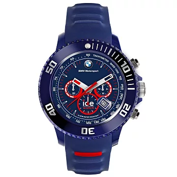 【Ice-Watch】BMW運動系列 摩登潮流三眼計時腕錶-大 (藍/紅 IWBM.CH.BRD.B.S.14)
