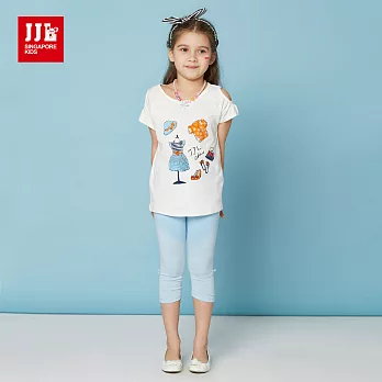 JJLKIDS 時尚美人微露肩套裝(乳白)105乳白