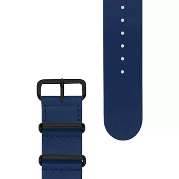 HYPERGRAND - 22mm小牛皮錶帶 NAUTICAL BLUE LEATHER Nato Strap 航海藍 (黑釦)