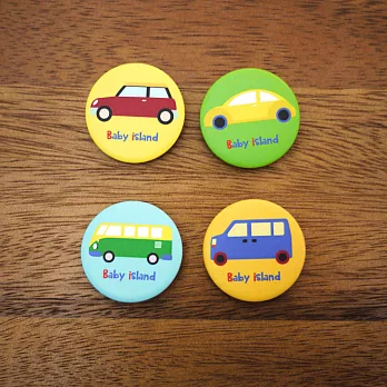 Baby island*小車胸章4入組：mini+金龜車+麵包車+方方車