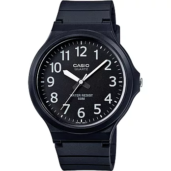 CASIO 跳痛簡約時尚數字腕錶-黑X白