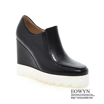 EOWYN．潮流時尚新款方頭坡跟包鞋/楔型鞋EMD04188-79/2色/34-39碼現貨+預購34黑色
