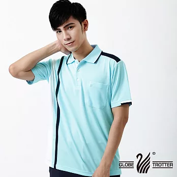 【遊遍天下】MIT台灣製男款抗UV涼爽吸濕排汗機能POLO衫(SV031)M水藍