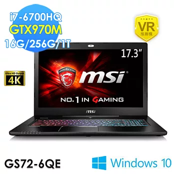 msi微星 GS72 6QE-235TW 17.3吋 i7-6700HQ GTX970M WIN10 電競筆電