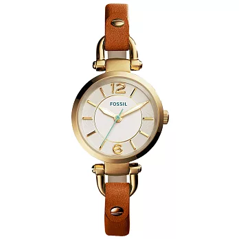 FOSSIL 優雅之美時尚都會腕錶-金x咖啡