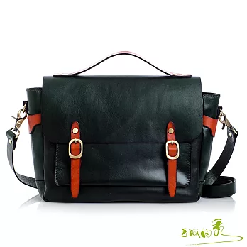 【手感的秀】植揉革騎士風掀蓋磁釦三用包(蓊翠綠)