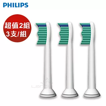 【超值2組】PHILIPS飛利浦-音波牙刷標準型刷頭 (3支/組)HX6013